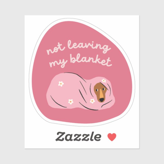 Sticker Ne pas quitter ma couverture chien illustration ce (Feuille)
