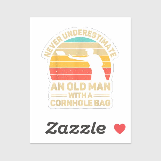 Sticker Ne sous-estimez jamais un vieil homme avec un sac  (Feuille)
