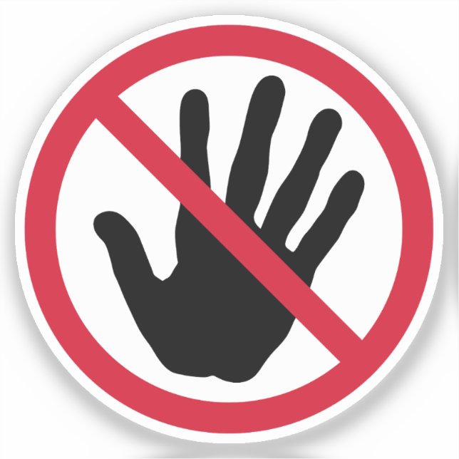 Sticker Ne touchez pas le signe interdit (Recto)