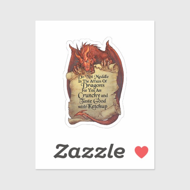Sticker Ne Vous Immiscez Pas Dans Les Affaires Des Dragons (Feuille)