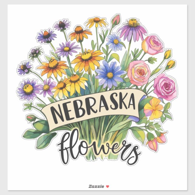 Sticker Nebraska Flowers - Nebraska Wild Flowers Bloom (Feuille)