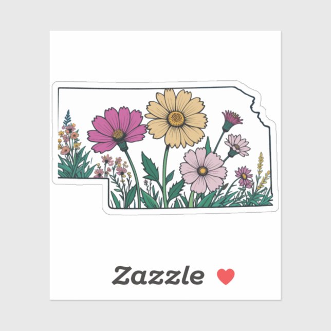 Sticker Nebraska Flowers - Wild Flowers Nebraska (Feuille)
