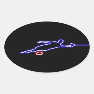 Sticker Neon du skieur de slalom