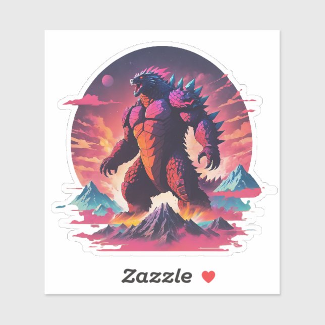 Sticker Neon Godzila Du Nord (Feuille)