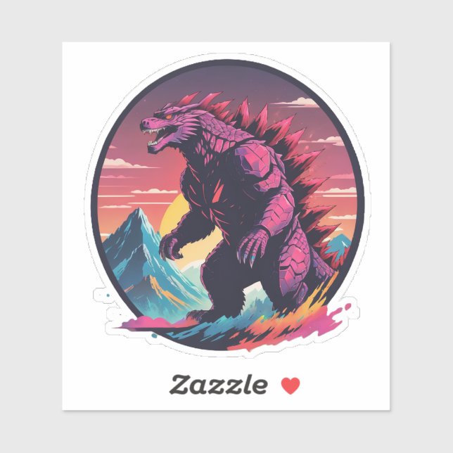 Sticker Neon Godzila Du Nord2 (Feuille)