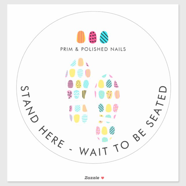 Sticker Neon Rose Turquoise Nail Salon Attendez Ici Sticke (Feuille)