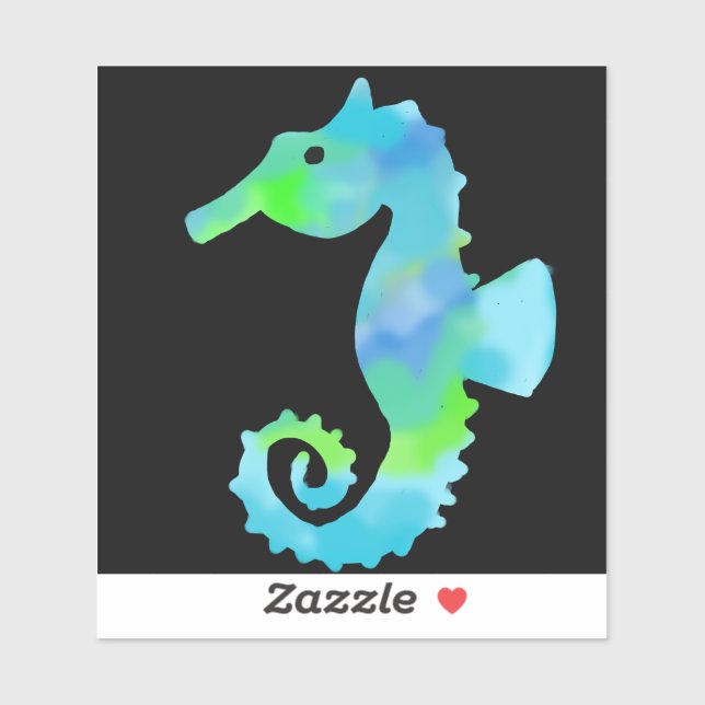 Sticker Neon seahorse (Feuille)