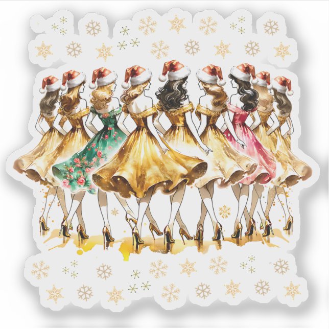 Sticker Neuf Dames | Douze jours de Noël (Devant)