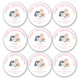 Sticker Neuf petits noms différents Fille Joyeux Noël