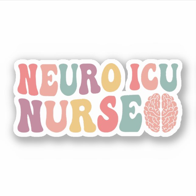 Sticker Neuro Infirmière de l'ICU, Unité de soins intensif (Devant)