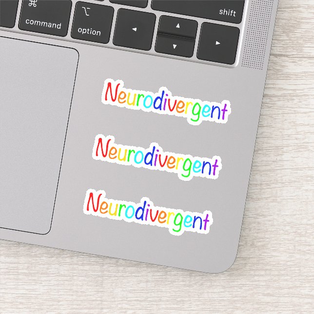 Sticker "Neurodivergent" Arc-en-ciel Célébrer la Neurodive (Détail)