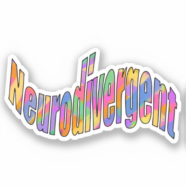 Sticker Neurodivertissement typographie Neurodiversité Sen (Recto)