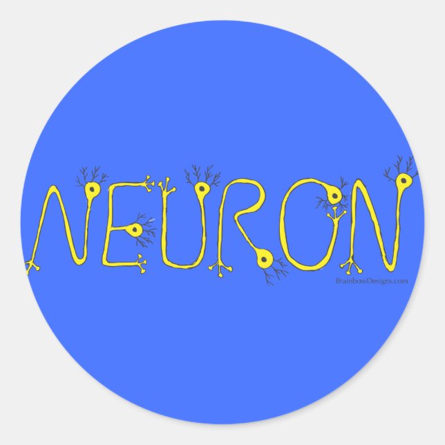 Sticker Neuron - Bleu et Jaune (Devant)
