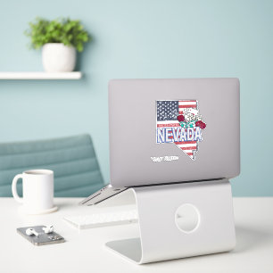 Sticker Nevada United States Retro Map Vintage USA Casino