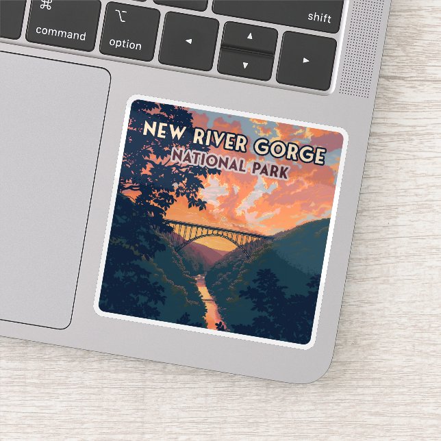Sticker New River Gorge National Park West Virginia Bridge (Détail)
