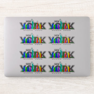 Sticker New York   8"x 8"- transparent brillant
