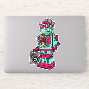 STICKER NEW YORK CITY BOOM BOX ROBOT