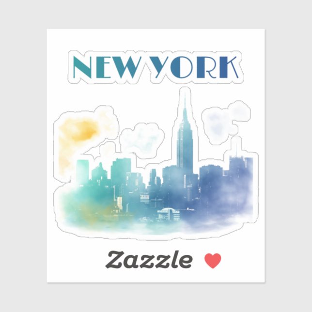 Sticker New York City Skyline NYC Travel America Liberty (Feuille)