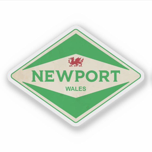 Sticker Newport Wales Vintage (Devant)