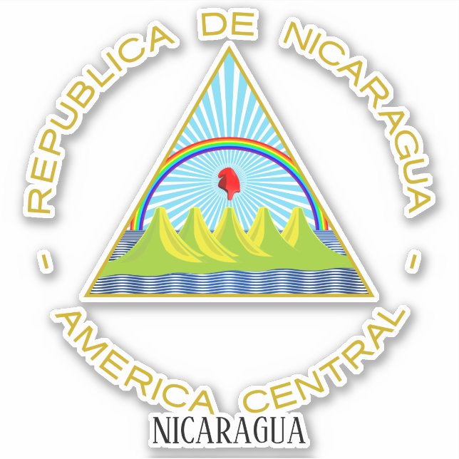 Sticker Nicaragua Armoiries Nationales Patriotique (Devant)