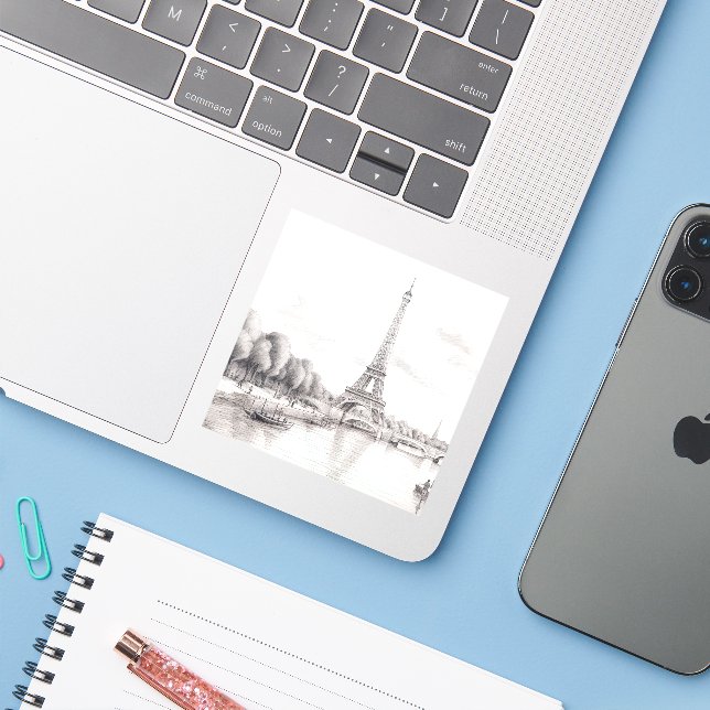 Sticker Nice Vintage Paris France (Ordinateur portable avec iPhone)