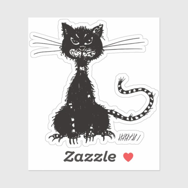Sticker Nine Vie Nine Cat Noir Ragged (Feuille)