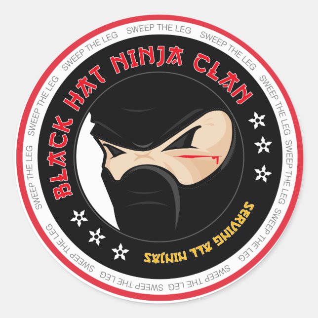 Sticker Ninja Casquette noir (Devant)
