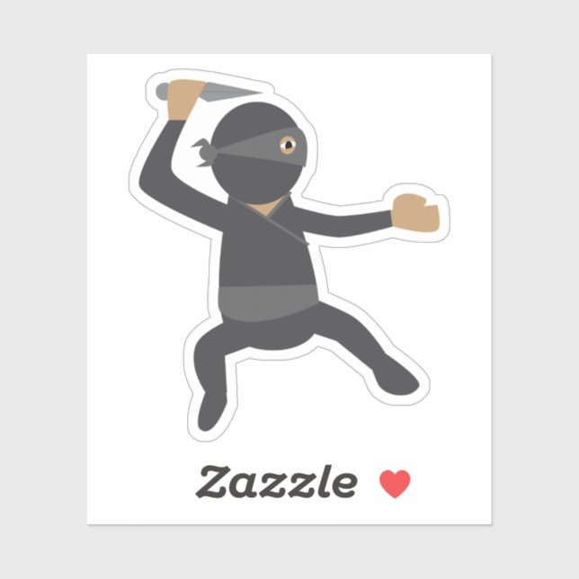 Sticker Ninja Drôle (Feuille)