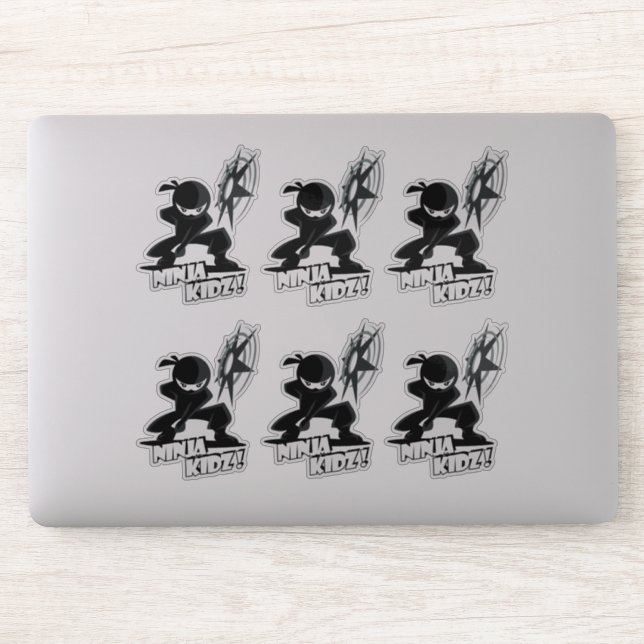 Sticker Ninja Kidz | 8"x 8"- transparent brillant (Ordinateur)