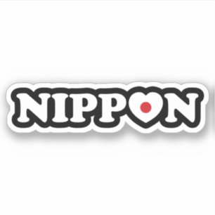 Sticker Nippon Love Heart Flag