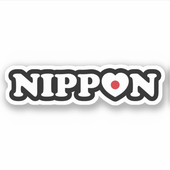 Sticker Nippon Love Heart Flag (Devant)