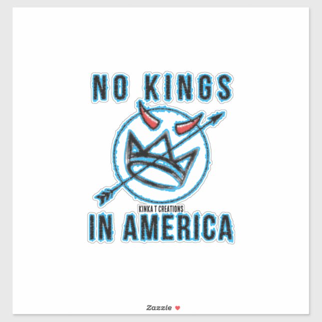 Sticker No King Turq (Feuille)