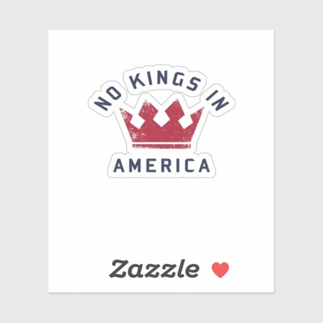 Sticker No Kings In America Anti Fascism USA Classic (Feuille)