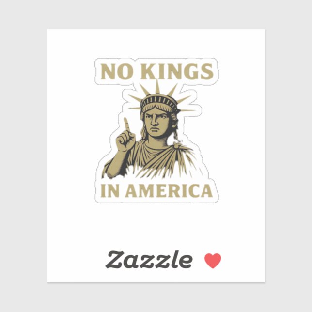 Sticker No Kings In America Statue Of  No Kings Day Protes (Feuille)