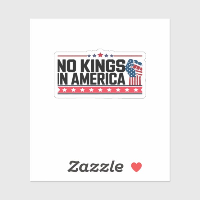 Sticker No Kings In America USA Minimal Clean (Feuille)