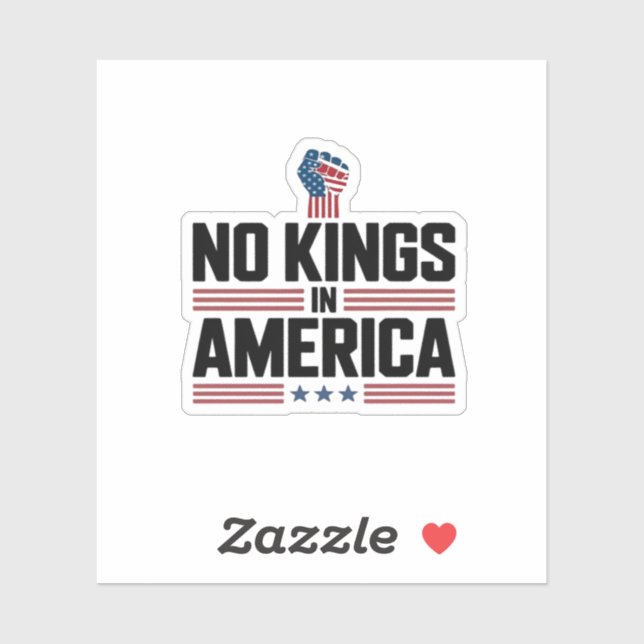 Sticker No Kings In America USA Retro Classic (Feuille)