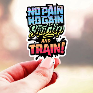 Sticker No Pain No Gain Gym Motivation - Exercice Fitness