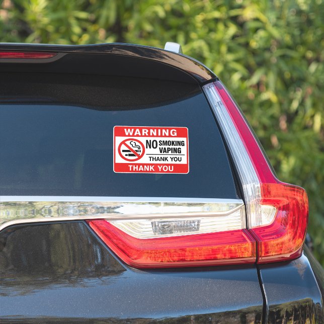 Sticker No Smoking No Vaping Sign - Public Health Awarenes (Côté voiture)