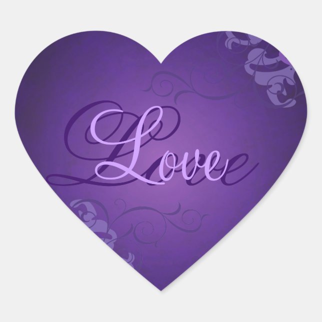 Sticker Noble Purple Scroll Coeur Purple Love (Devant)