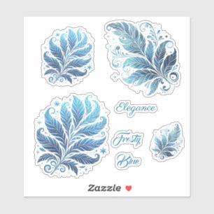 Sticker Noël à filigrane ombré bleu