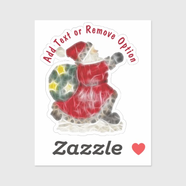 Sticker Noël au Père Noël et sac de jouets (Feuille)