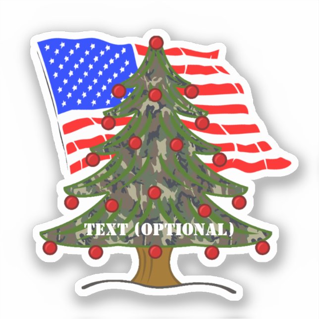Sticker Noël camouflage de la forêt USA (Recto)