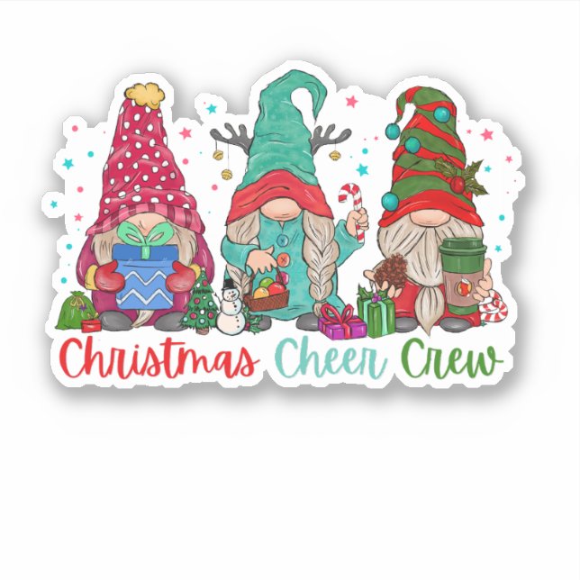 Sticker Noël Cheval Crew gnomes famille de neige (Devant)