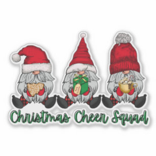 Sticker Noël Cheval Squad gnomes cadeau biscuit coca rouge