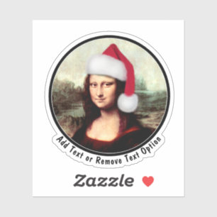Sticker Noël de Santa Hat Mona Lisa
