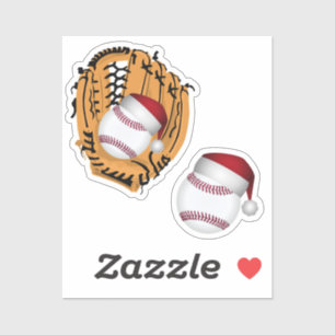 Sticker Noël du baseball de Santa Hat