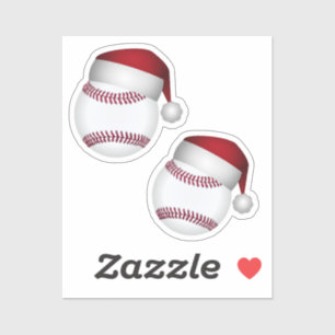 Sticker Noël du baseball de Santa Hat