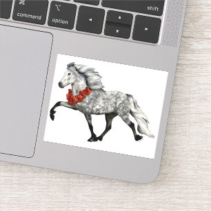 Sticker Noël du cheval islandais