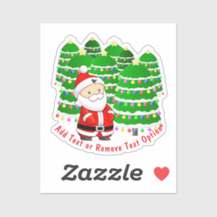 Sticker Noël du Père Noël et des arbres