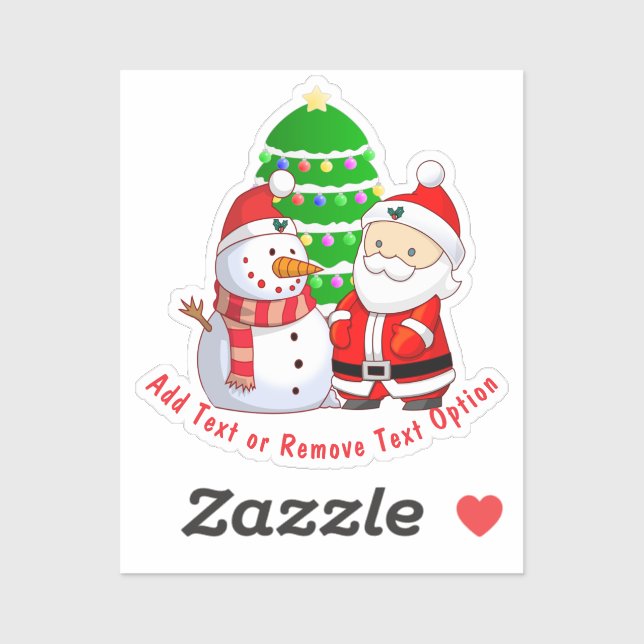 Sticker Noël du Père Noël et du Snowman (Feuille)